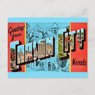 Postal Saludo Retro de Carson City NV