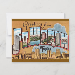 Postal Saludo Retro Fort Worth TX