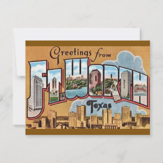 Postal Saludo retro Fort Worth TX