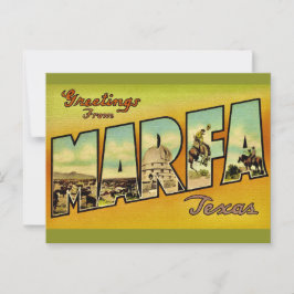 Postal Saludo Retro Marfa Texas