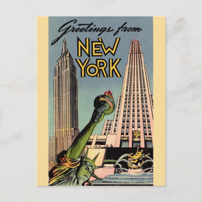 Postal Saludo Retro Nueva York (Anverso)