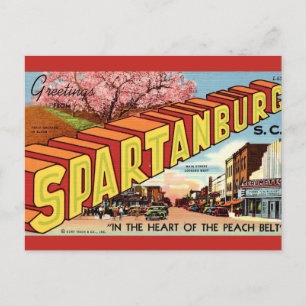 Postal Saludo Retro Spartanburg SC