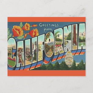 Postal Saludo vintage de California