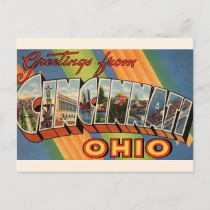 Postal Saludo vintage de Cincinnati 