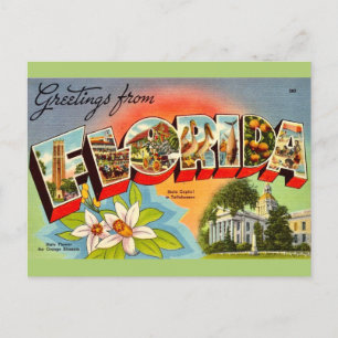 Postal Saludo vintage de Florida