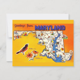 Postal Saludo vintage de Maryland