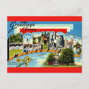 Postal Saludo vintage de Maryland