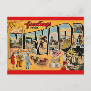 Postal Saludo vintage de Nevada