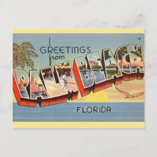Postal Saludo Vintage Palm Beach