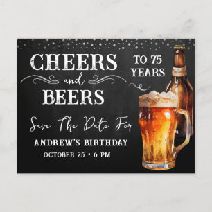 Postal Saludos a Cervezas Guardar la Fecha Cumpleaños Tar