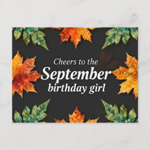 Postal Saludos a la chica cumpleañera de septiembre texto