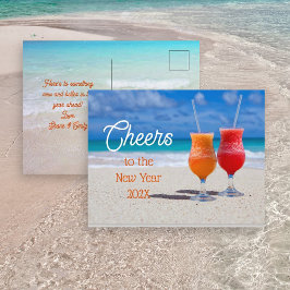Postal Saludos a las bebidas de bienvenida de Año Nuevo e