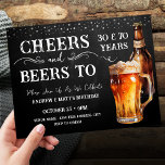 Postal Saludos a las cervezas doble cumpleaños<br><div class="desc">Botella de cerveza de color negro rústico y vidrio de pintura. Rustic Outdoor o bar invitaciones de cumpleaños para él. Cualquier edad. Plantilla fácil de personalizar. Todo el texto se puede ajustar utilizando la opción de diseño. Divertido,  simple,  casual cumpleaños le invita.</div>