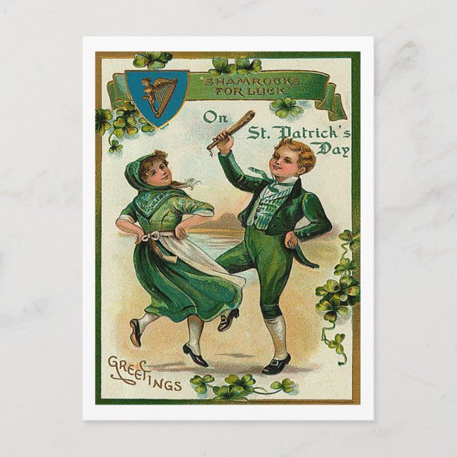 Postal Saludos a St Patricks (Anverso)