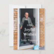 Saludos alegres agregar nombre foto hombre vacacio