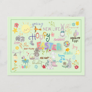 Postal Saludos amables de WordArt de Pascua