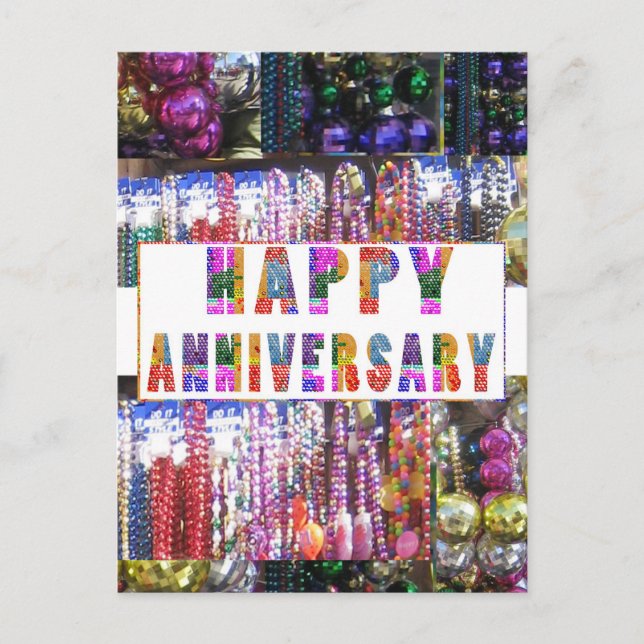 Postal Saludos: Aniversario feliz de HappyANNIVERSARY (Anverso)