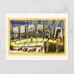 Postal Saludos antiguos de Alaska