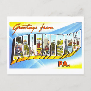 Postal Saludos antiguos de Allentown, Pennsylvania
