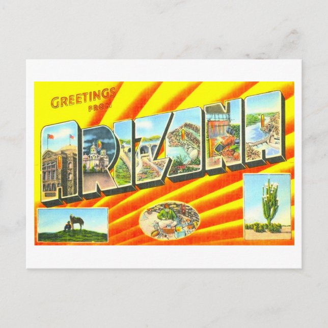 Postal Saludos Antiguos de Arizona (Anverso)