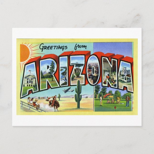 Postal Saludos antiguos de Arizona (Anverso)