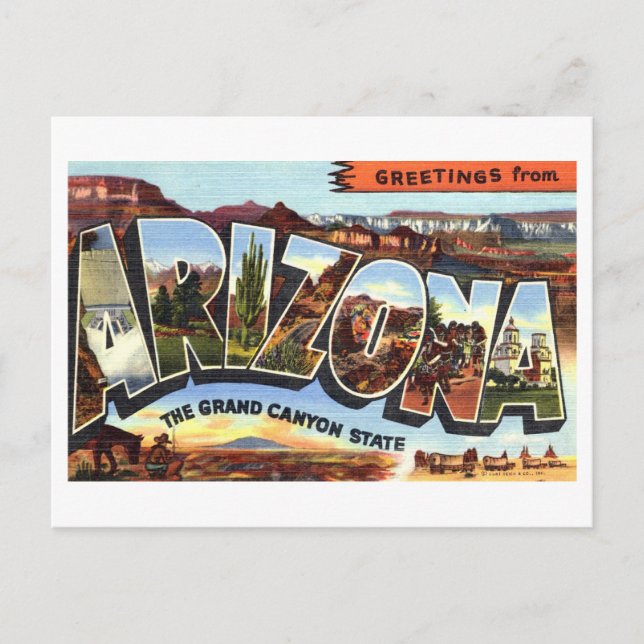 Postal Saludos antiguos de Arizona (Anverso)
