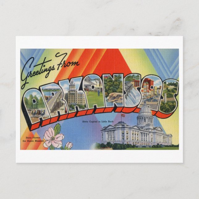 Postal Saludos antiguos de Arkansas (Anverso)