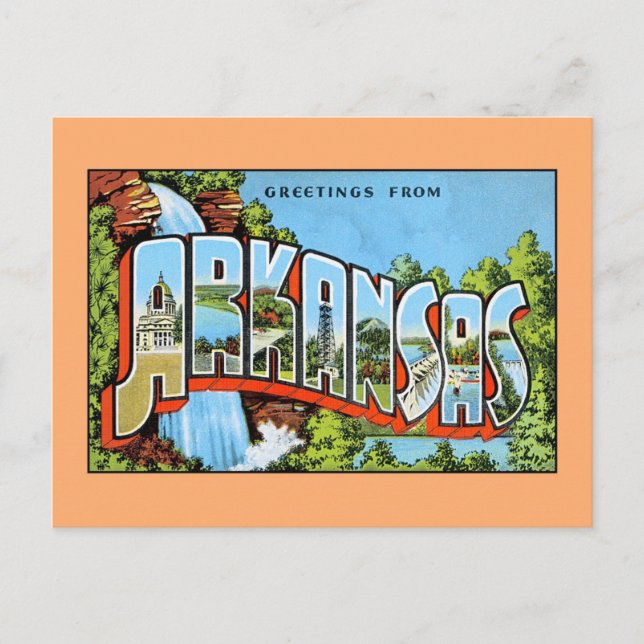 Postal Saludos antiguos de Arkansas (Anverso)