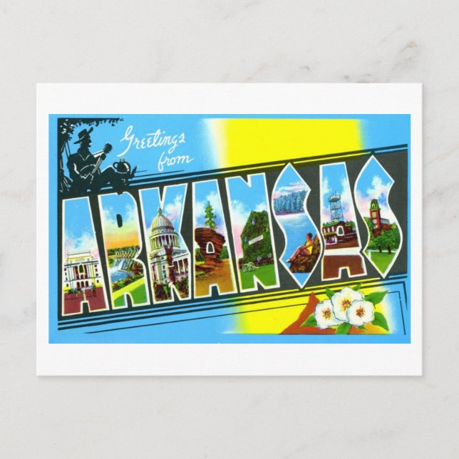 Postal Saludos antiguos de Arkansas (Anverso)