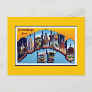 Postal Saludos antiguos de Buffalo NY