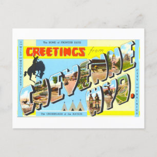 Postal Saludos antiguos de Cheyenne, Wyoming,