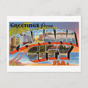 Postal Saludos antiguos de Ciudad de Panamá, Florida