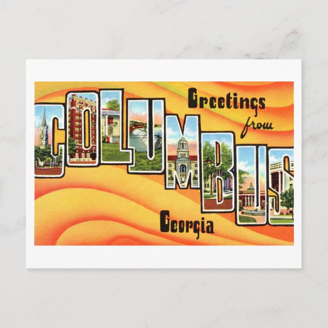 Postal Saludos antiguos de Colón, Georgia, (Anverso)