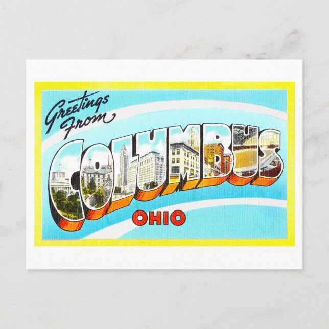 Postal Saludos antiguos de Colón, Ohio (Anverso)