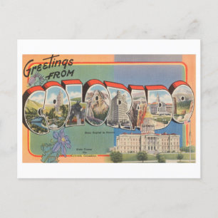 Postal Saludos antiguos de Colorado