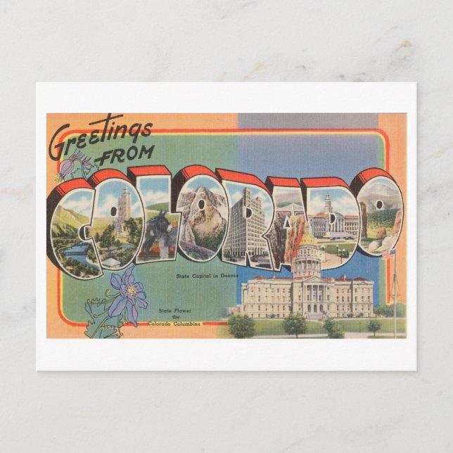 Postal Saludos antiguos de Colorado (Anverso)