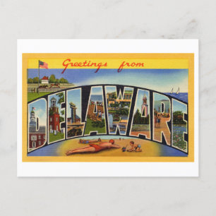 Postal Saludos antiguos de Delaware