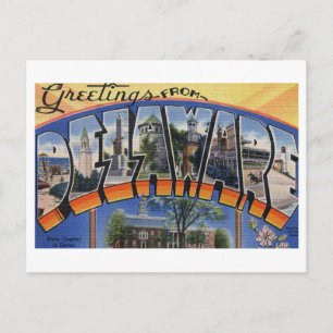 Postal Saludos antiguos de Delaware