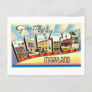Postal Saludos antiguos de Elkton, Maryland