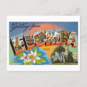 Postal Saludos antiguos de Florida
