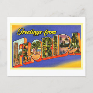 Postal Saludos antiguos de Florida