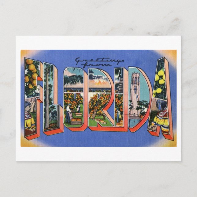 Postal Saludos antiguos de Florida (Anverso)