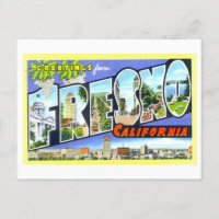 Saludos antiguos de Fresno, California,