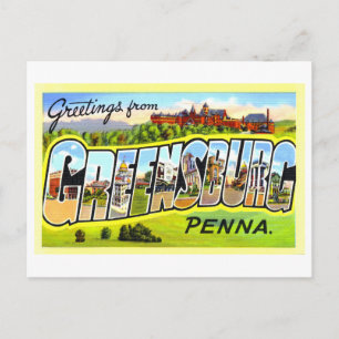 Postal Saludos antiguos de Greensburg, Pennsylvania,