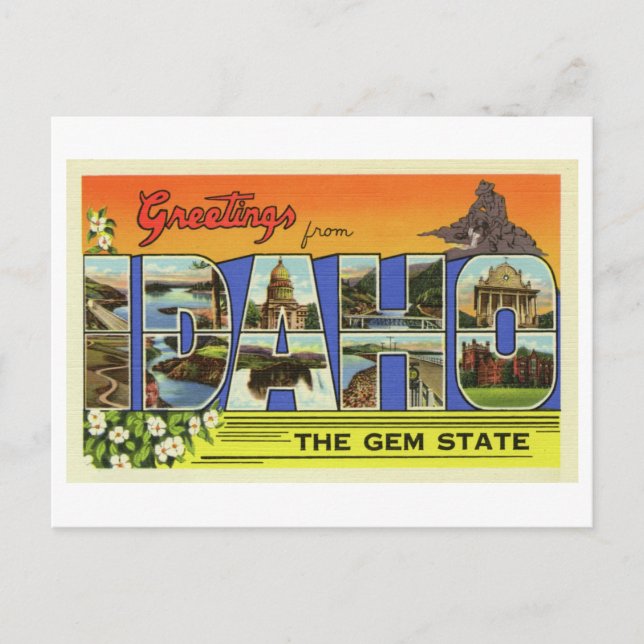 Postal Saludos antiguos de Idaho (Anverso)