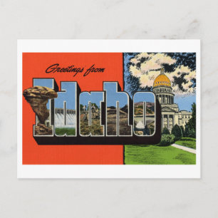 Postal Saludos antiguos de Idaho