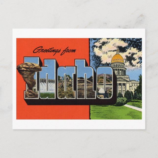 Postal Saludos antiguos de Idaho (Anverso)