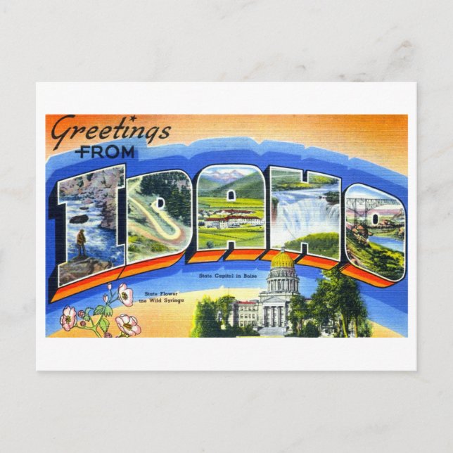 Postal Saludos antiguos de Idaho (Anverso)