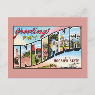 Postal Saludos antiguos de Indiana