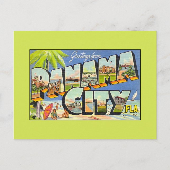 Postal Saludos antiguos de la FLA de la Ciudad de Panamá (Anverso)